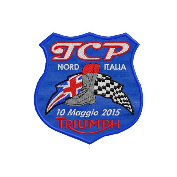 Patch Moto raduno Nord italia 10-05-2015 su fondo BLU