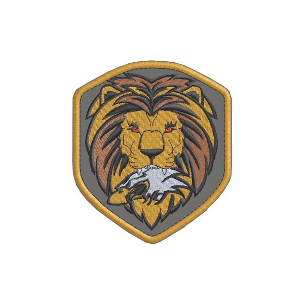 Patch ricamato a scudetto leone con aquila in bocca