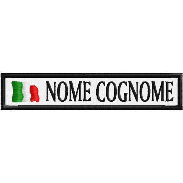 Etichetta da gara personalizzata su fondo bianco con nome e cognome cod.20150204_A