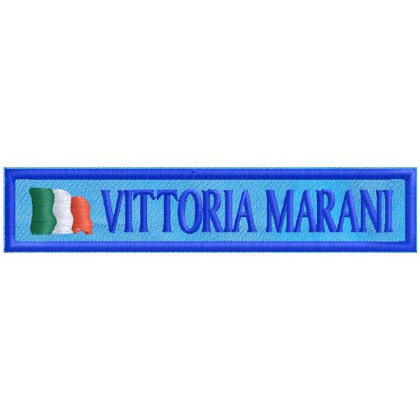 Etichetta da gara personalizzata su fondo Azzurro con nome e cognom