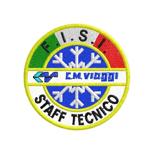Patch Ricamato CM Viaggi bollo FISI Staff Tecnico Cod.20150207_D