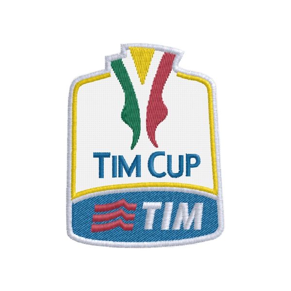 Giocatore1 di calcio con stemma tim cup su spalla destra