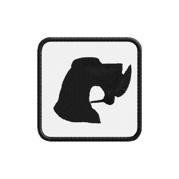 Patch  quadrato 6 x 6 profilo cane caccia con preda in bocca Cod.20150301_D