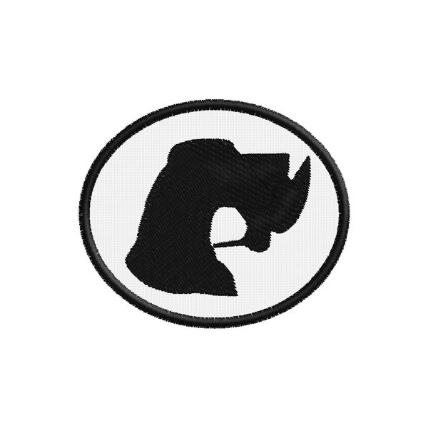 Patch  ovale 6.5 x 5.5 profilo cane caccia con preda in bocca Cod.20150301_D1