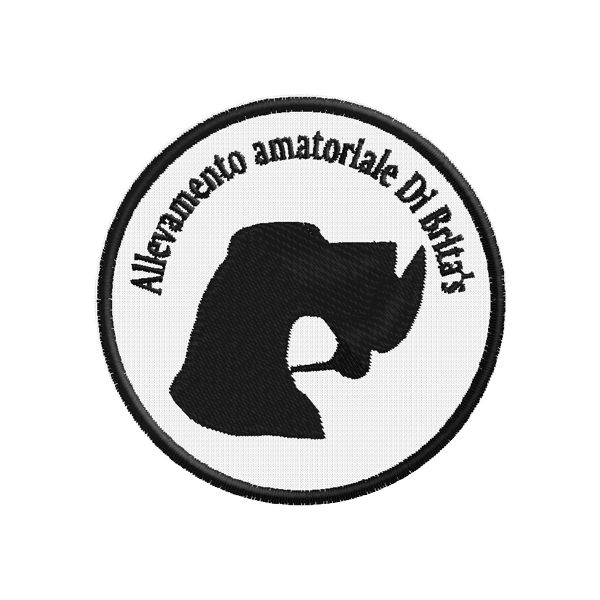 Patch  tondo diametro 7 profilo cane CON BECCACCIA Cod.20150301_D2