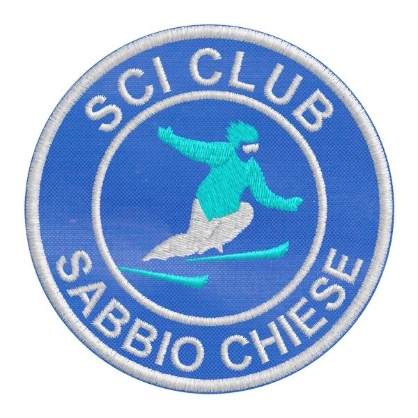 Stemma SCI CLU Sabbio chiese su fondo blu  Cod.20150305_A