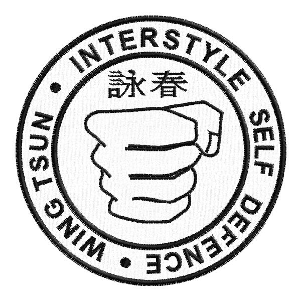 Patch tondo WING TSUN con pugno Cod.20150310_A_blu
