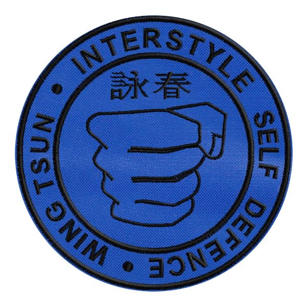 Patch tondo WING TSUN con pugno Cod.20150310_A_blu