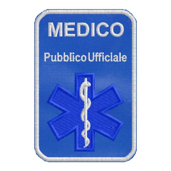 Patch MEDICO Pubblico Ufficiale con CROCE DI ESCULAPIO cod.20150318_A