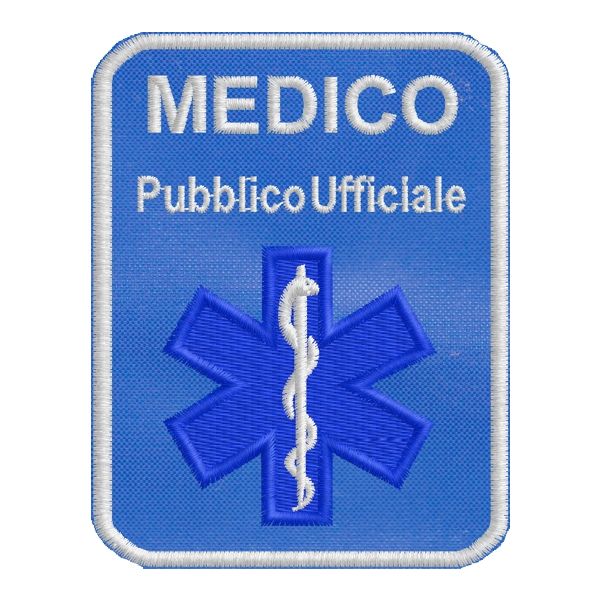 Patch MEDICO Pubblico Ufficiale con CROCE DI ESCULAPIO Cm.9x7 cod.20150318_B