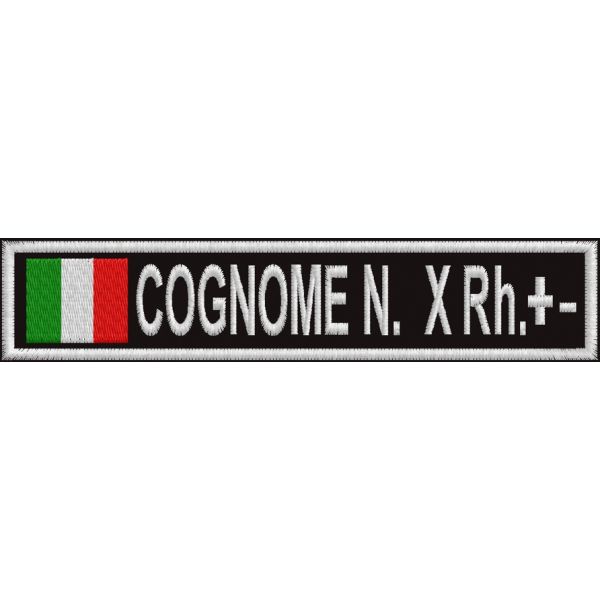 Etichetta personalizzata NOME COGNOME gr. sanguigno Cod 20150403_B