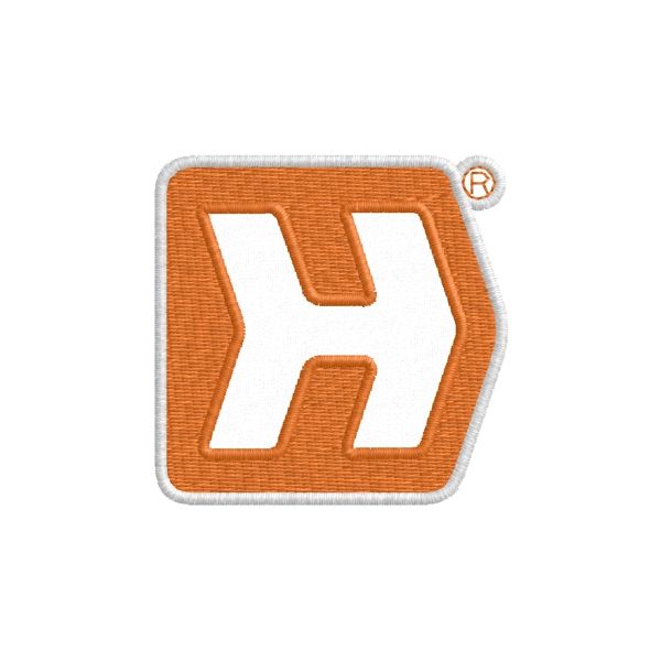 Patch quadro iniziale "H" su fondo bianco  Cod.20150410_A