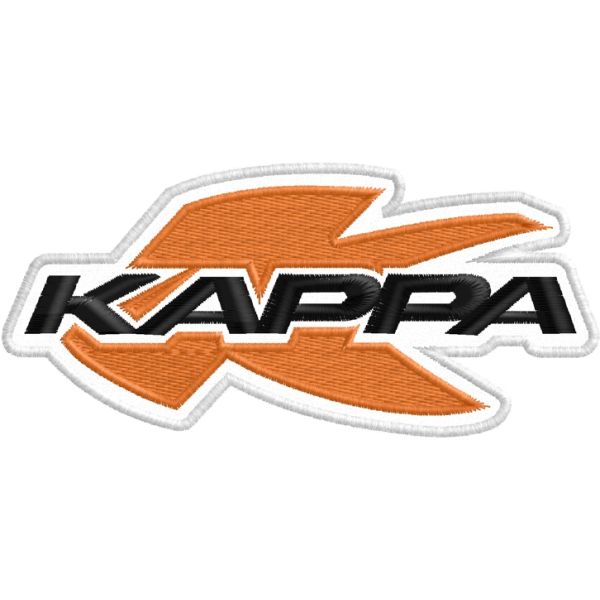 Patch ricamato  "KAPPA" su fondo bianco mm.120 x 55 Cod.20150413_A
