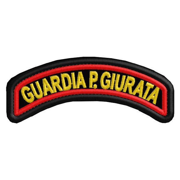 Patch ricamato su fondo nero GUARDIA P. GIURATA cod.20150507_A