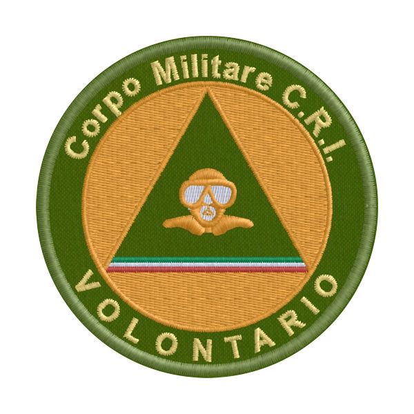 Patch ricamato VOLONTARIO Corpo Militare C.R.I. . Cod.20150508_A