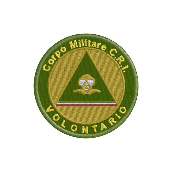 Patch diam. 6 ricamato VOLONTARIO Corpo Militare C.R.I.Cod.20150508_B