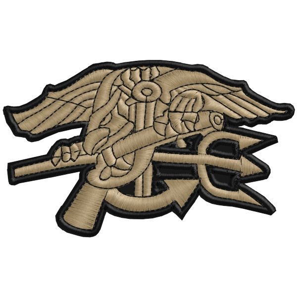 Patch ricamato Logo Navy Seals  con filato GOLD Brillante