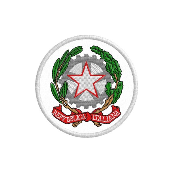 Stemma ricamato tondo diam.6  Repubblica italiana Cod.20150516_B
