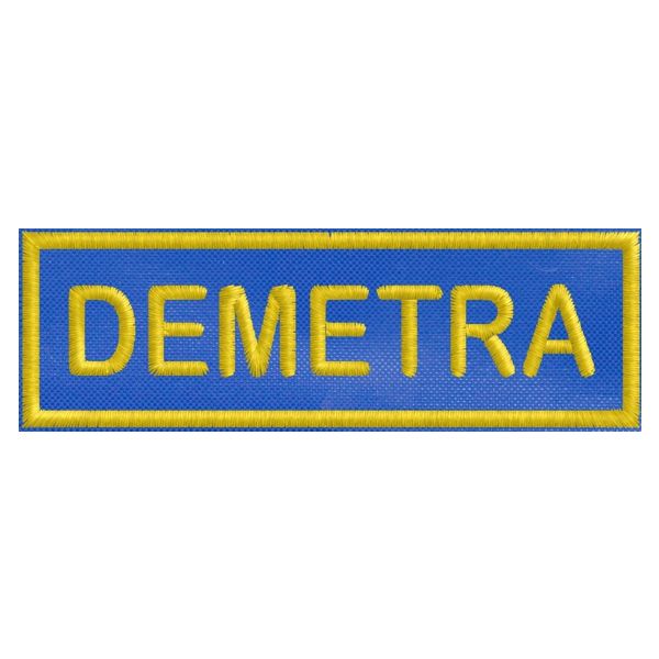 Patch ricamato su fondo Blu Royal (DEMETRA) cod.20150603_B