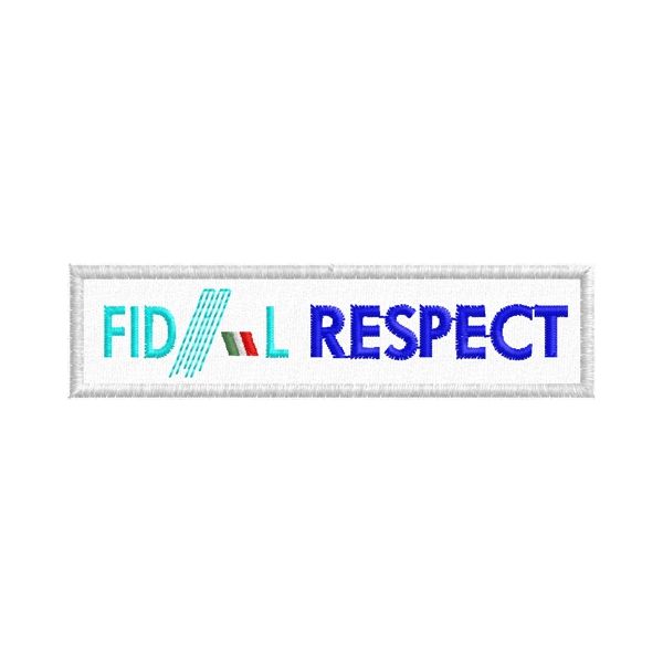 Etichetta ricamata (FIDAL Respect)  Cod.20150608_A