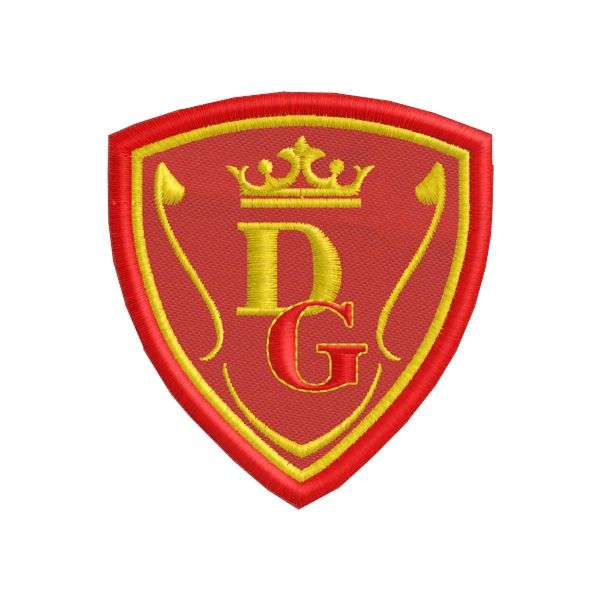 Scudetto ricamato su fondo rosso (Demetra Group) cod.20150611_A