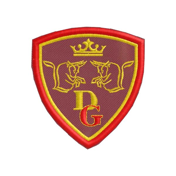 Scudetto ricamato su fondo granata (Demetra Group) cod.20150611_B
