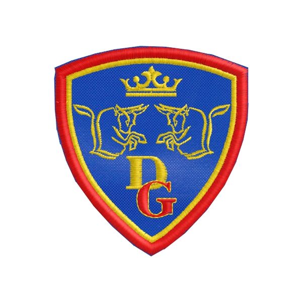 Scudetto ricamato su fondo BLUa (Demetra Group) cod.20150611_C