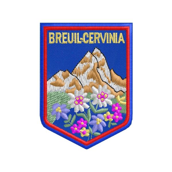 Patch ricamato BREUIL-CERVINIA fiorito d'estate cod. 20150714_A