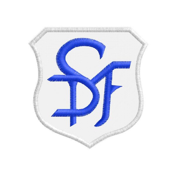 Scudetto, patch ricamato con iniziali (SDMF) Cod.20150717_A