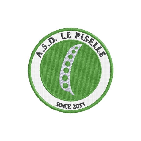 Patch ricamato calcio a CINQUE  (A.S.D. LE PISELLE) Cod.20150719_A