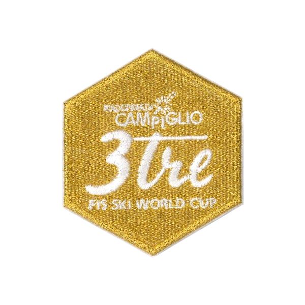 SCANSIONE Patch ricamato esagonale FIS SKI WORLD CUP Madonna di campiglio Cod. 20150722_A