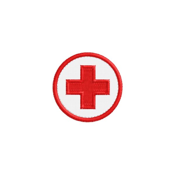 Patch SIMBOLO CROCE ROSSA Diametro 4,0 con velcro