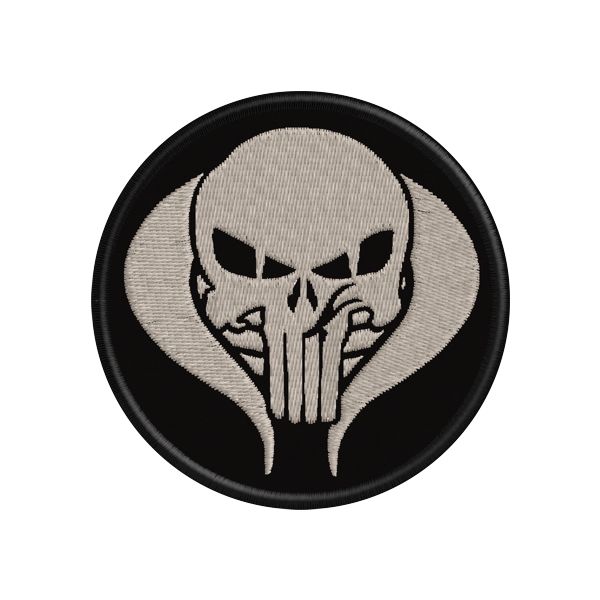Patch diam.7 con teschio ricamato cod.20150903_A
