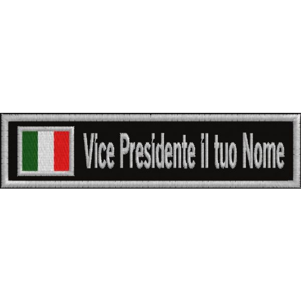 Patch ricamato con INCARICO ed il tuo nome Cod.20150918_A