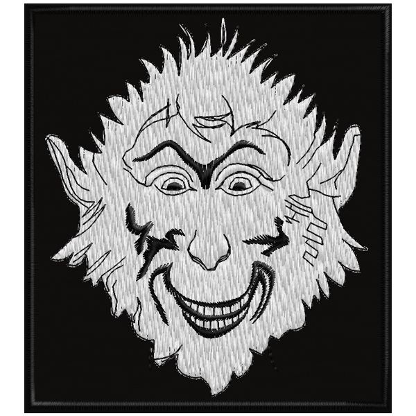 Patch ricamato Birra MONKEY su base cm.9 cod.20150922_A-black