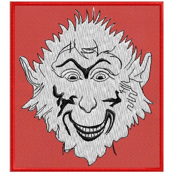 Patch ricamato Birra MONKEY su base cm.9 cod.20150922_A-black
