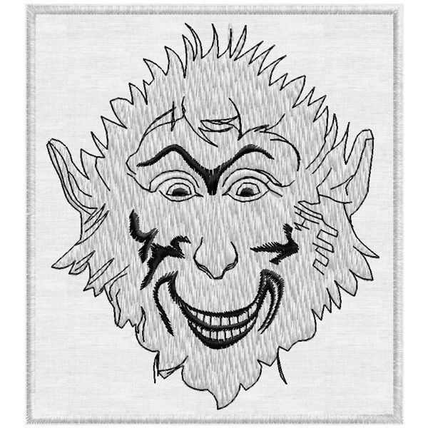 Patch ricamato Birra MONKEY su base cm.9 cod.20150922_A-black