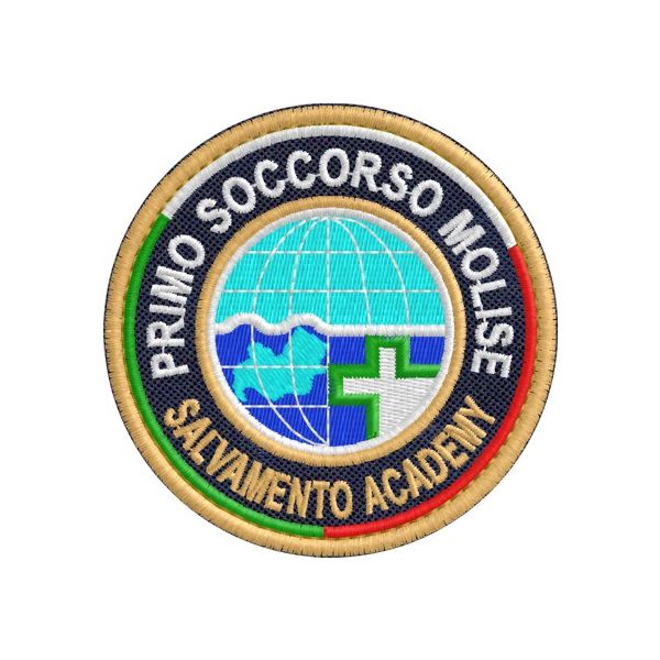 Patch ricamato diam. 7 cm. SALVAMENTO ACADEMY Primo soccorso MOLISE Cod.20151002_C