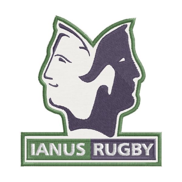 Patch ricamato logo IANUS RUGBY mm. 85 X 80  Cod. 20151009_A