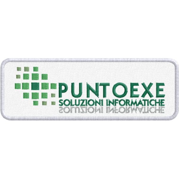 Patch PUNTOEXE soluzioni informatiche cm. 12 x 4  Cod.20151124_A