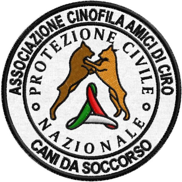 Patch ricamato Protezione civile, cani da soccorso cod.20151127_A