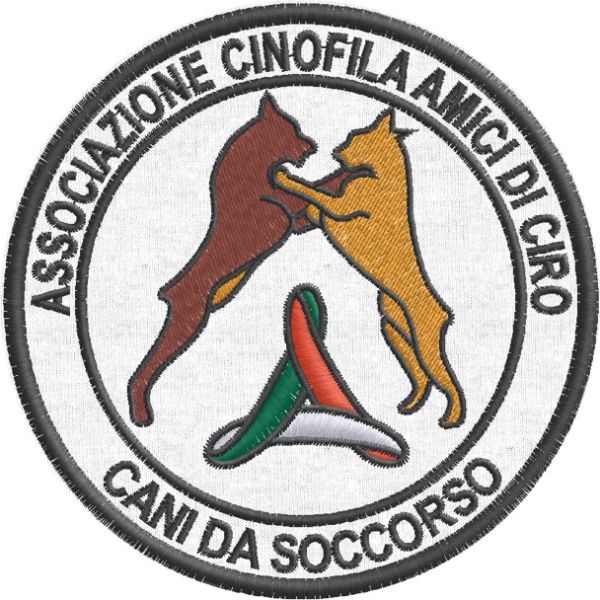 Patch ricamato cani da soccorso Associazione cinofila cod.20151127_B