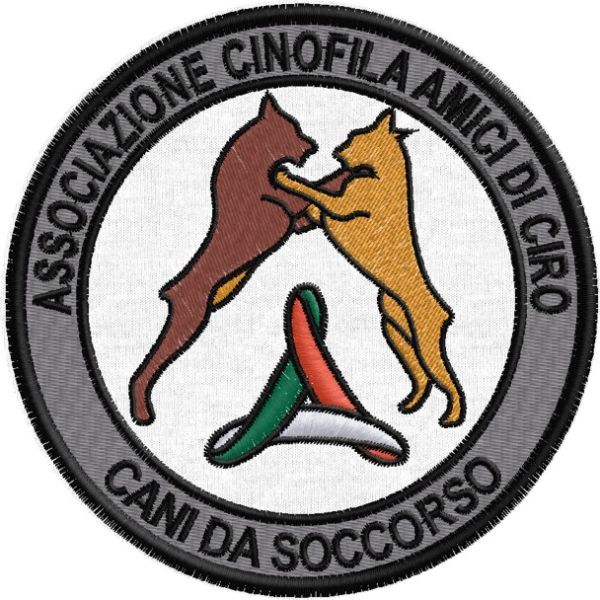 Patch ricamato cani da soccorso Associazione cinofila cod.20151127_C