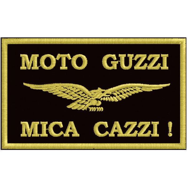 Patch Ricamato moto guzzi CON SLOGAN Cod.20151128_A