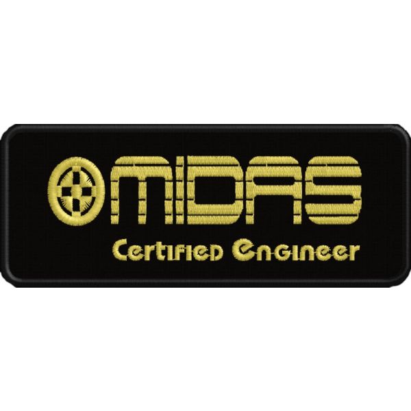 Patch ricamato MIDAS certified engineer cod.20151201_A