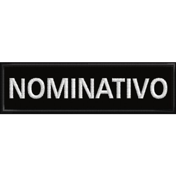 Patch ricamato NOMINATIVO personalizzato cm.11 x 3 Cod.20151207_A