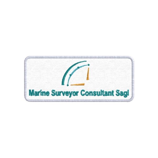 Stemma rettangolare ricamato cm. 7 x 3 (Marine surveyor) Cod.20151212_A