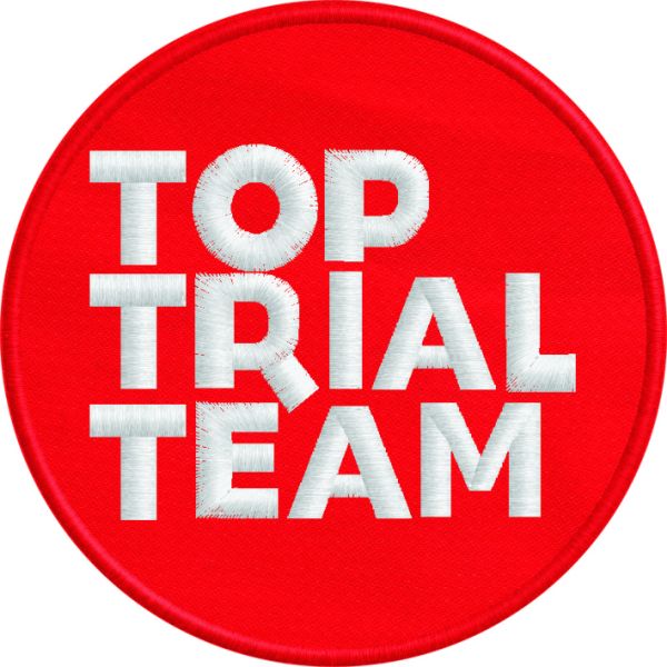 Patch rotondo  SPONSOR TOP TRIAL TEAM diametro 12 cm. Cod.20151219_a