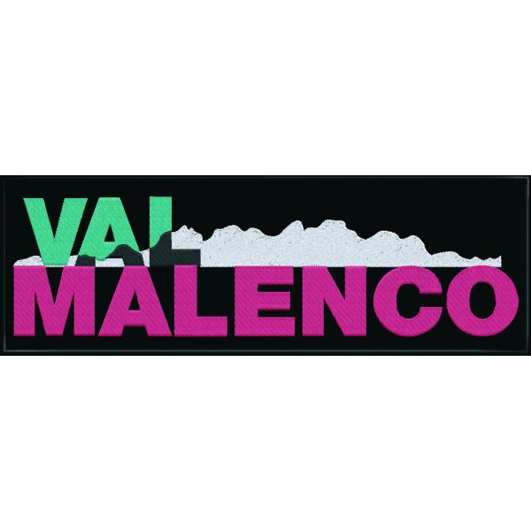 Patch ricamato  VAL MALENCO su base 30 cm. Cod.20151227_A