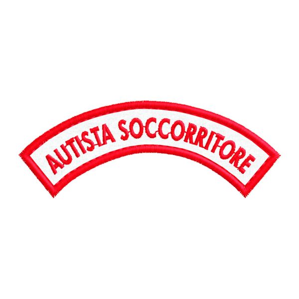 Patch ricamato curvato (AUTISTA SOCCORRITORE) cod. 20160116_A